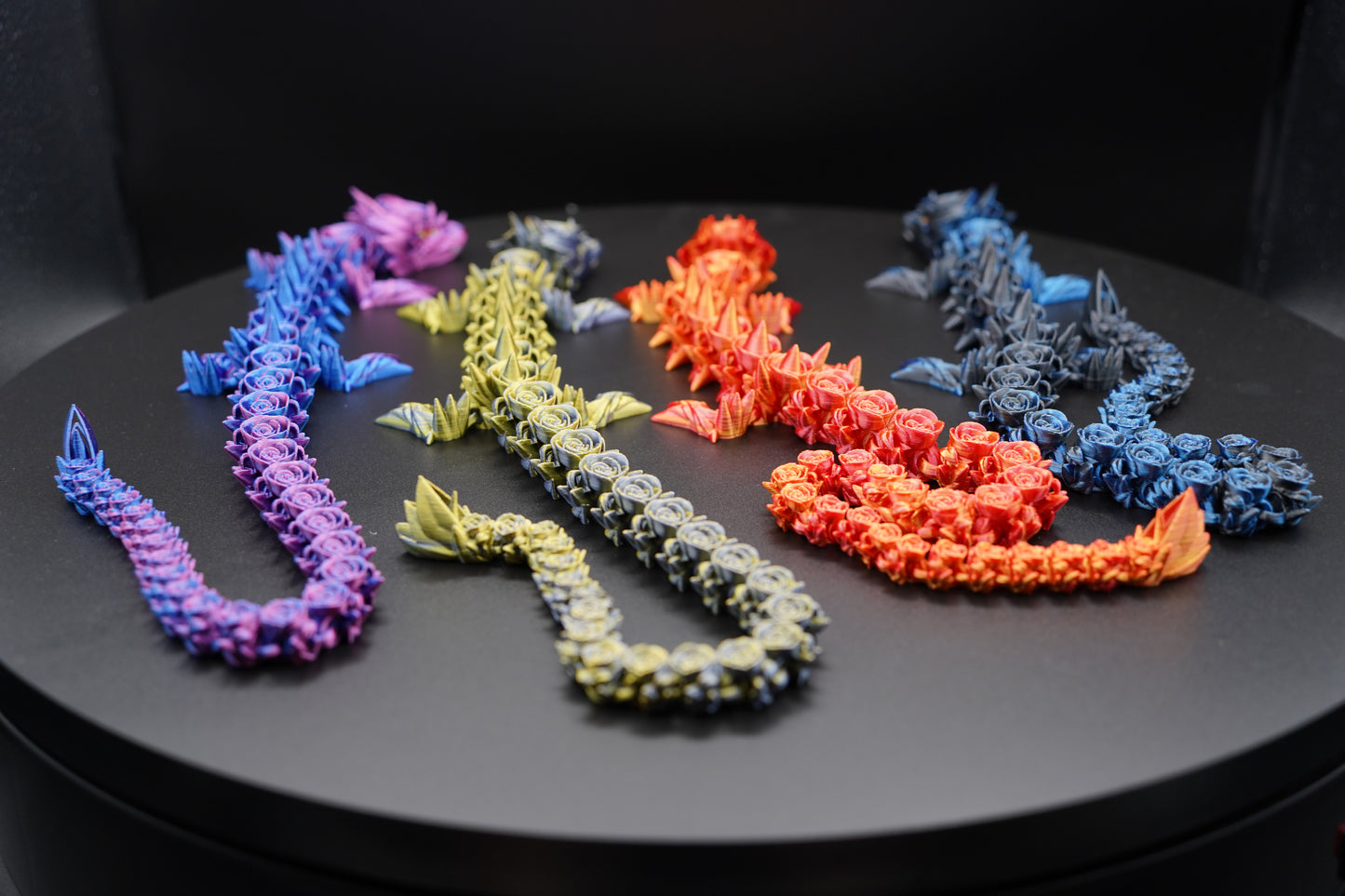 Rose Dragon – Articulated 3D Printed Dragon (21.5" × 1.5")