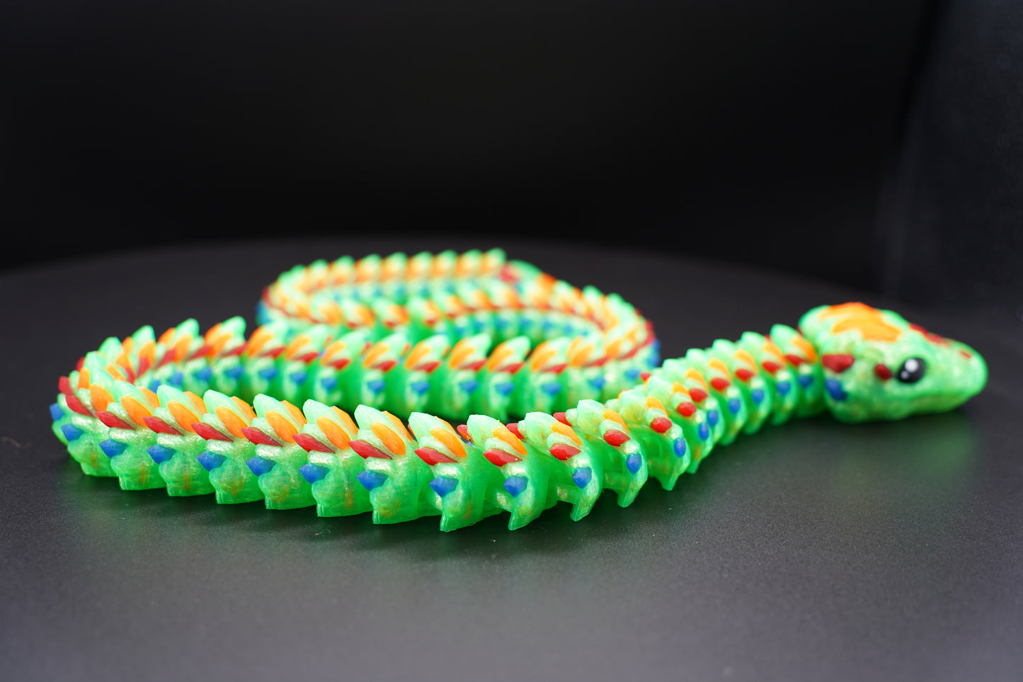 4 Color Snake – Articulated 3D Printed Snake (35" × 1.25")