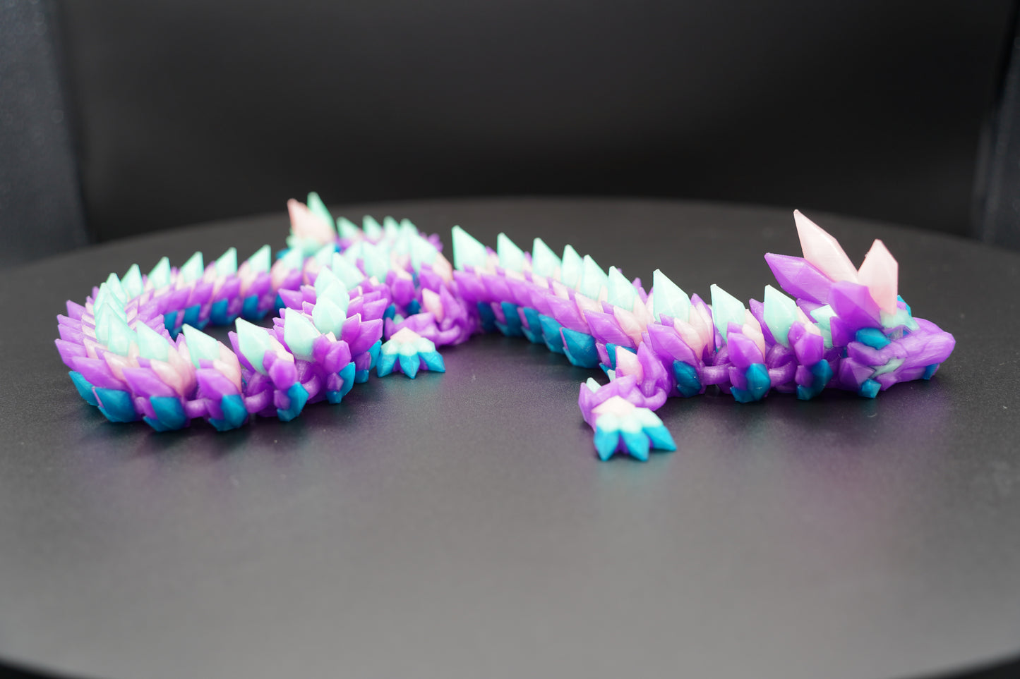 Crystal Dragon A1 – Articulated 3D Printed Dragon (26.5" × 2.25")