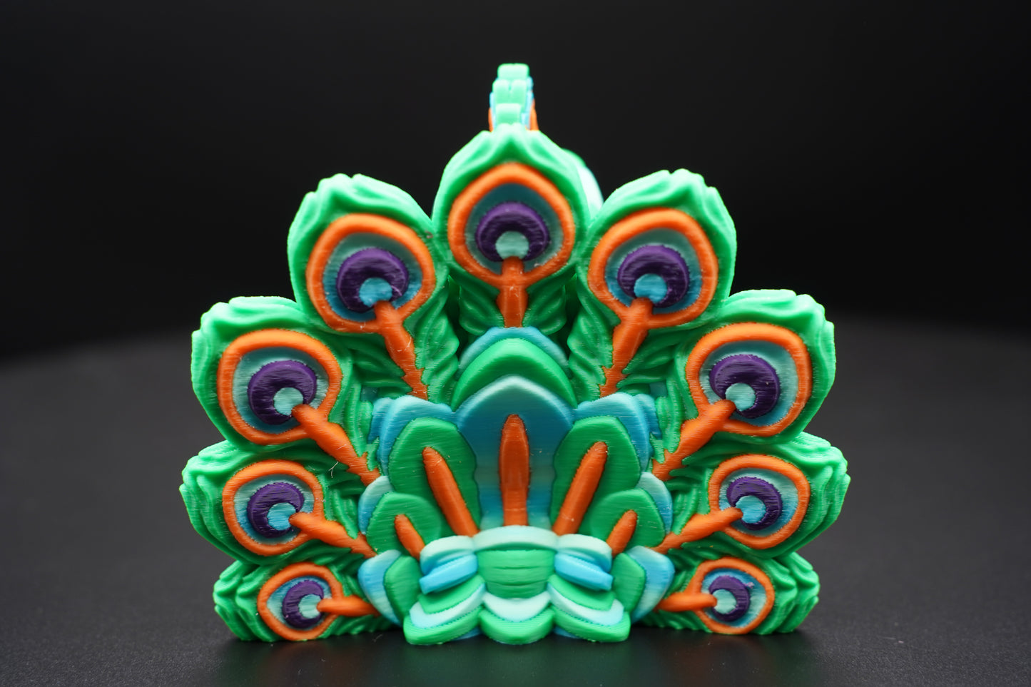 Peacock – Articulated 3D Printed Bird (4" × 5")