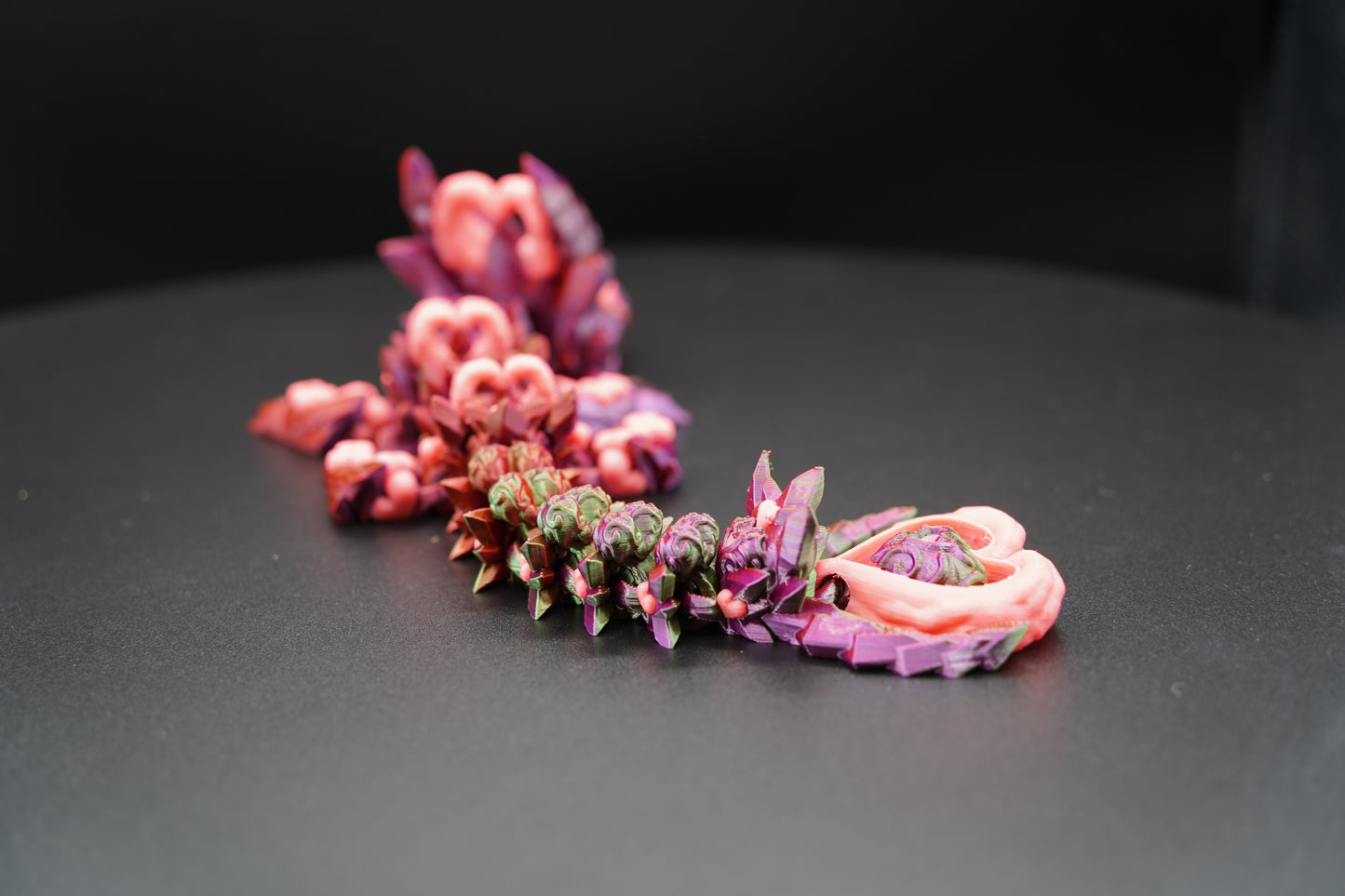 Baby Dark Heart Dragon – Articulated 3D Printed Dragon (13" × 3")