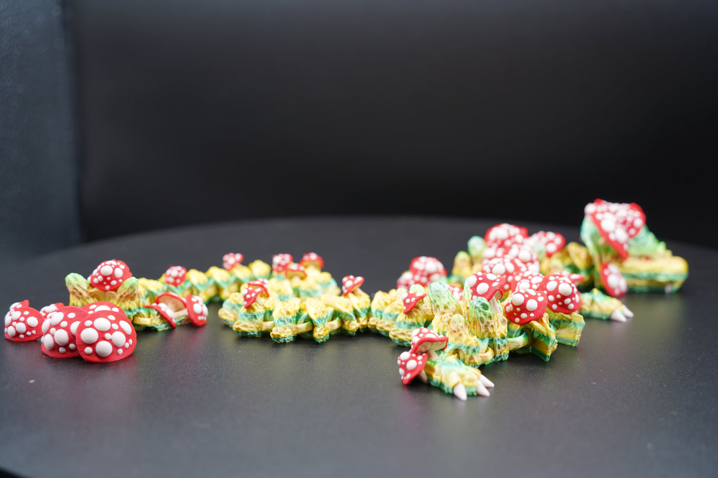 Mushroom Dragon – Articulated 3D Printed Dragon (27" × 2")