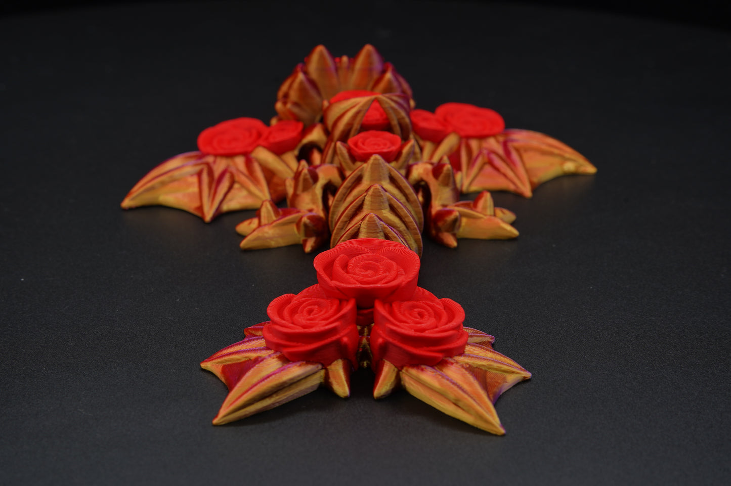 Rose Wyvern – Articulated 3D Printed Dragon (8" × 2")
