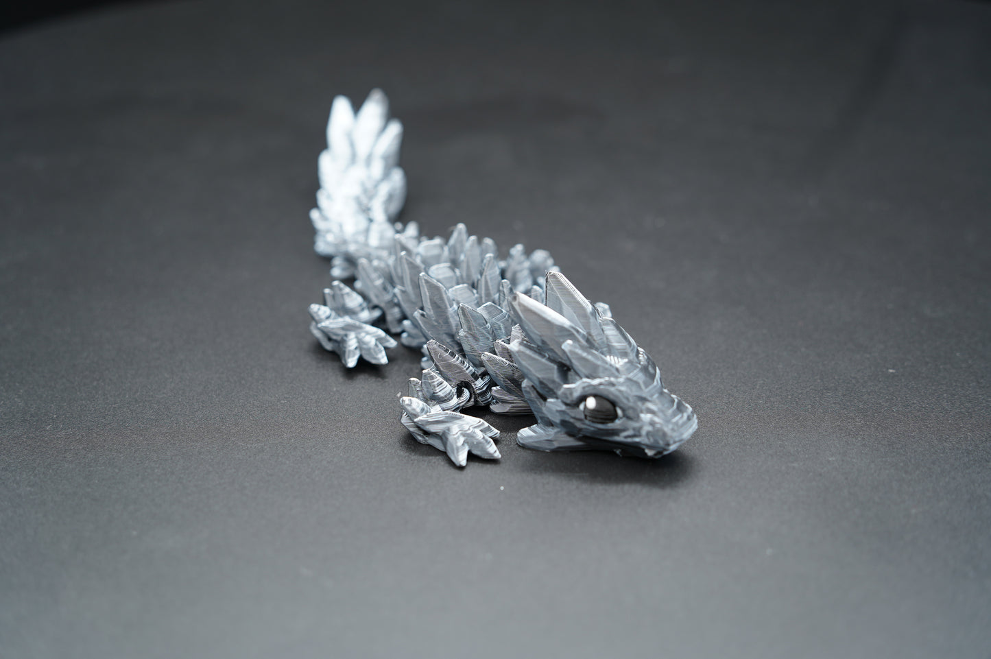 Small Baby Crystal Dragon – Articulated 3D Printed Dragon (7" × 1.5")