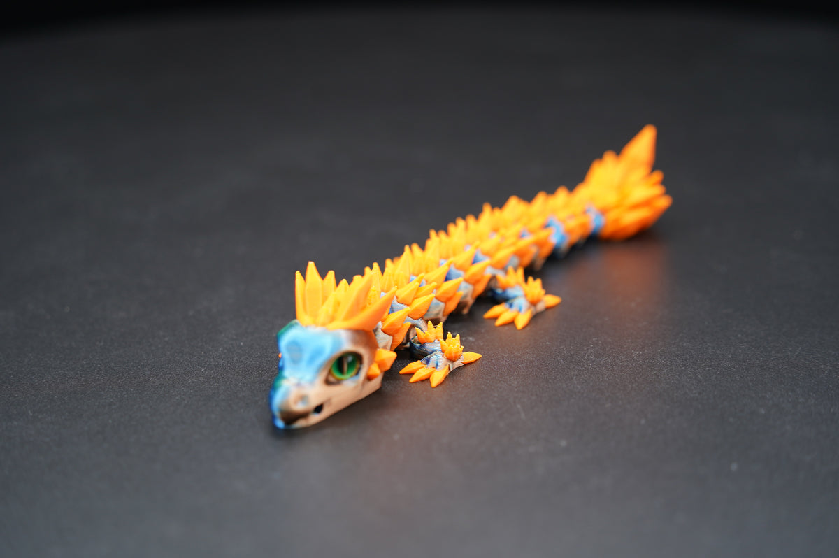 Crystal Dragon Key Chain – Articulated 3D Printed Dragon (7" × 1")