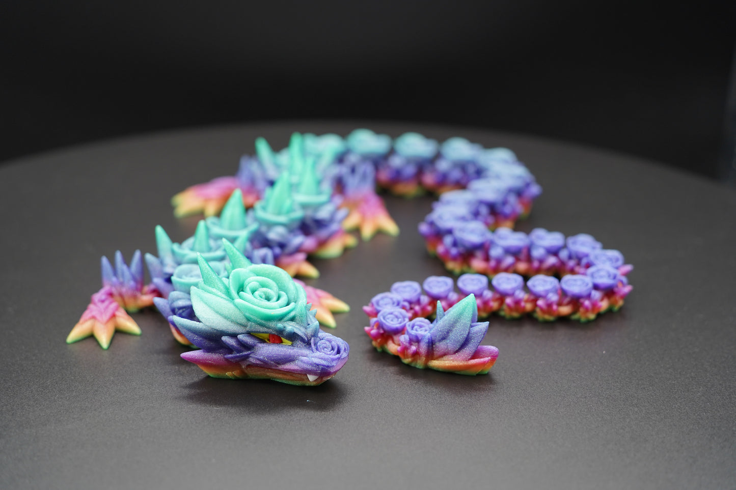 Rose Dragon – Articulated 3D Printed Dragon (29” × 2”)