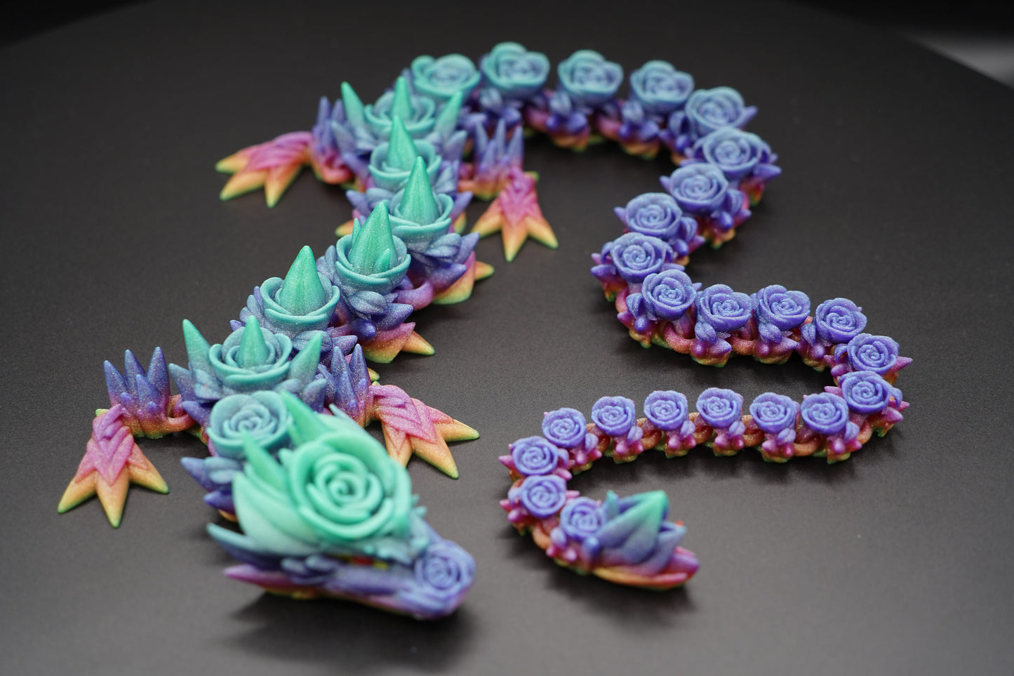 Rose Dragon – Articulated 3D Printed Dragon (29” × 2”)