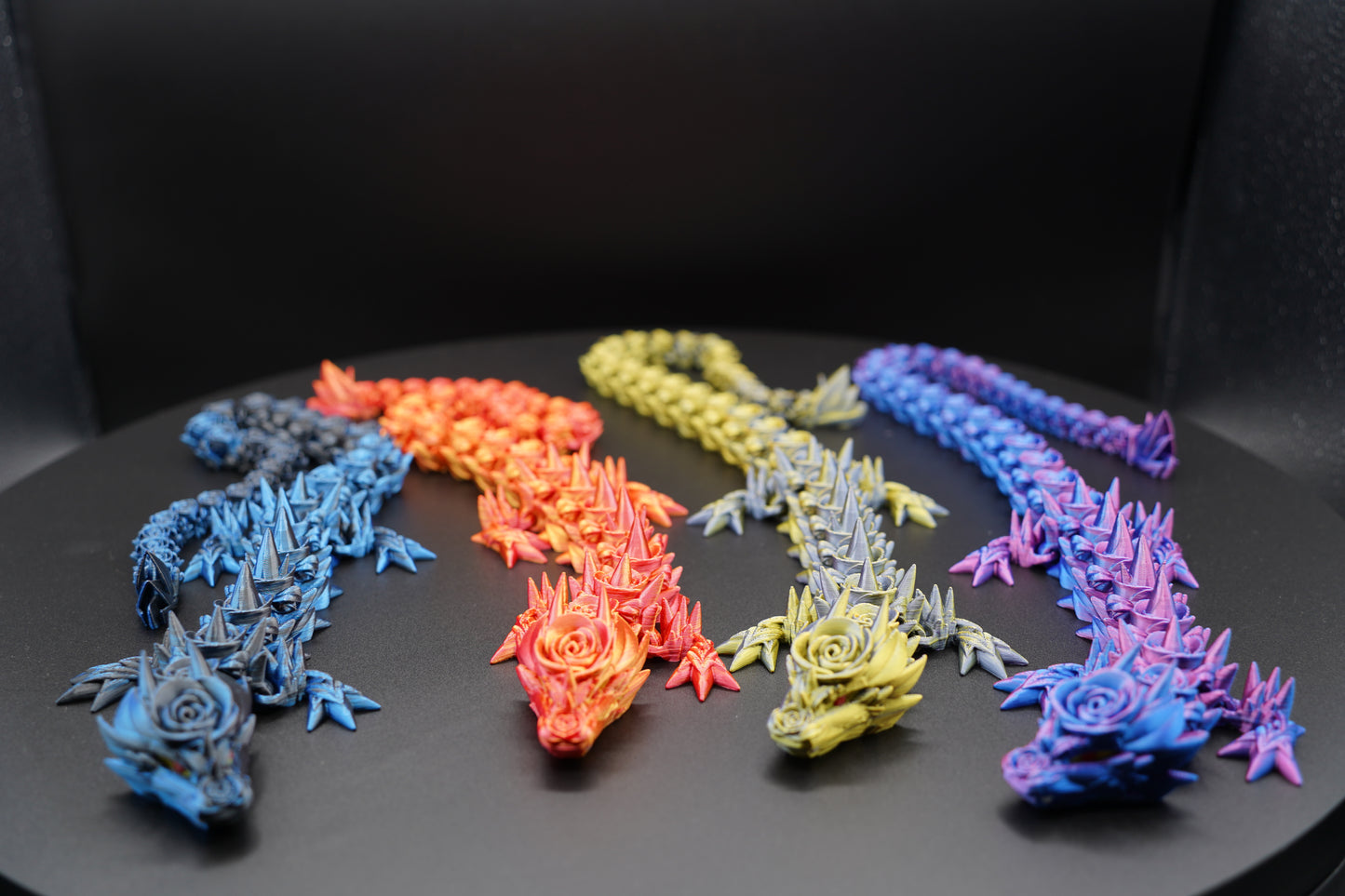 Rose Dragon – Articulated 3D Printed Dragon (21.5" × 1.5")