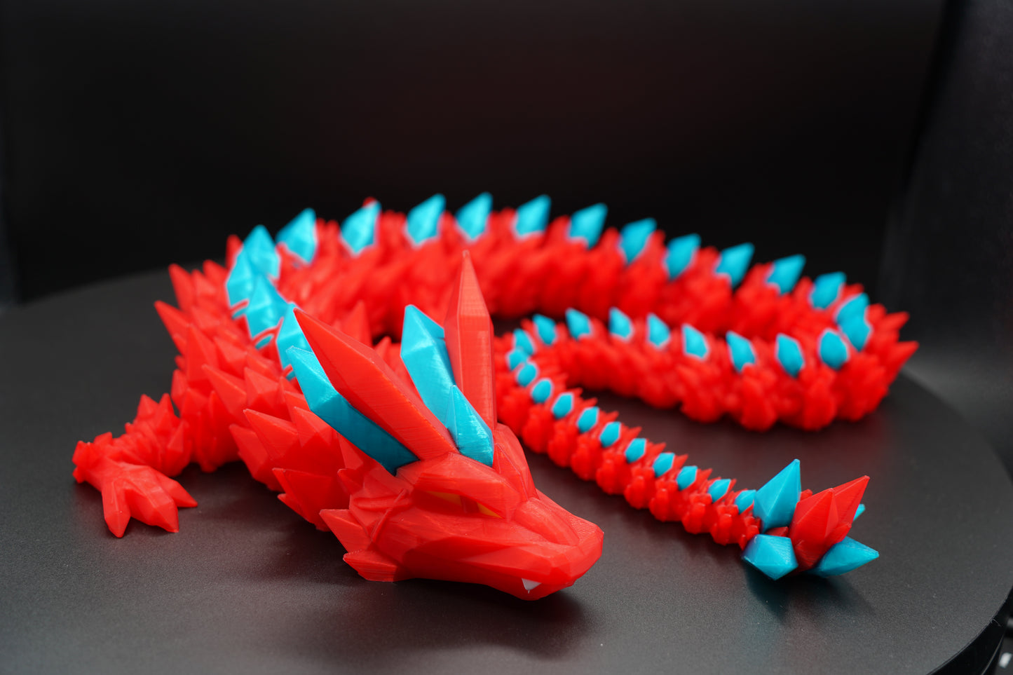 Crystal Mohawk Dragon – Articulated 3D Printed Dragon (44" × 4")