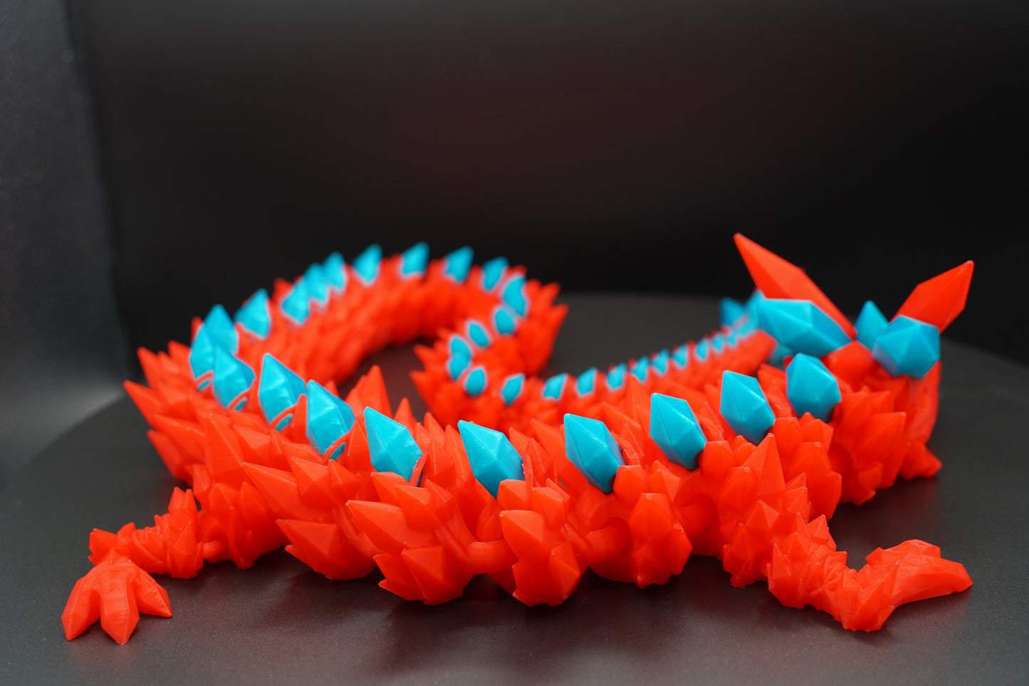 Crystal Mohawk Dragon – Articulated 3D Printed Dragon (44" × 4")