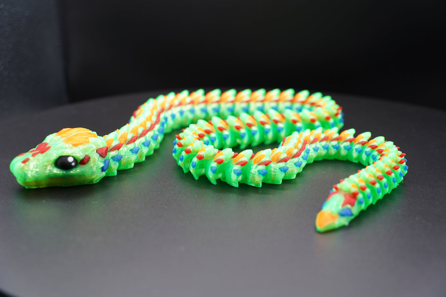 4 Color Snake – Articulated 3D Printed Snake (35" × 1.25")