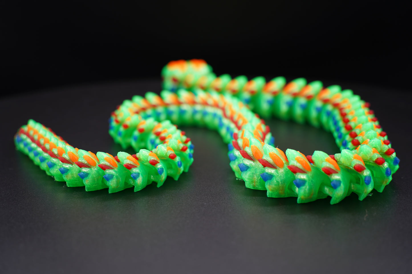 4 Color Snake – Articulated 3D Printed Snake (35" × 1.25")