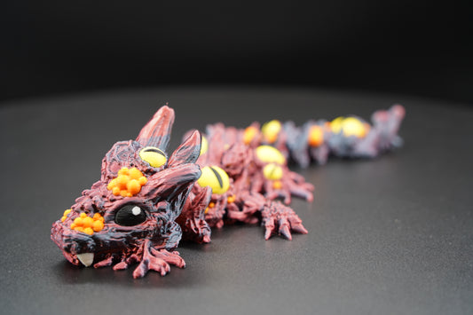 Baby Infested Dragon – Articulated 3D Printed Dragon (12" × 2.5")