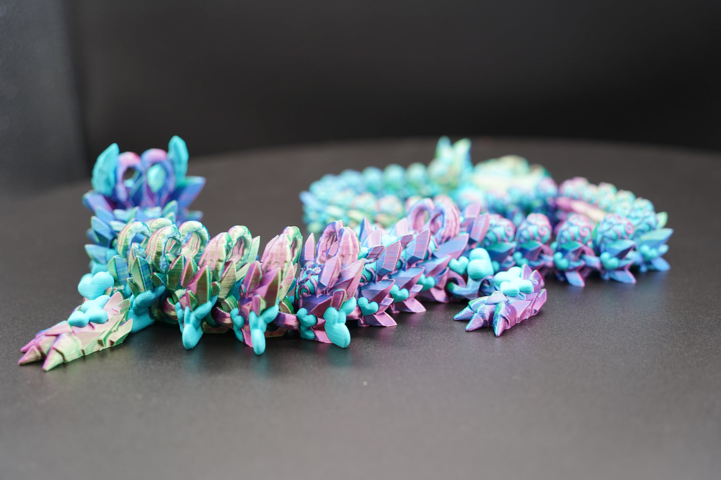 Dark Heart Dragon – Articulated 3D Printed Dragon (28" × 2.5")