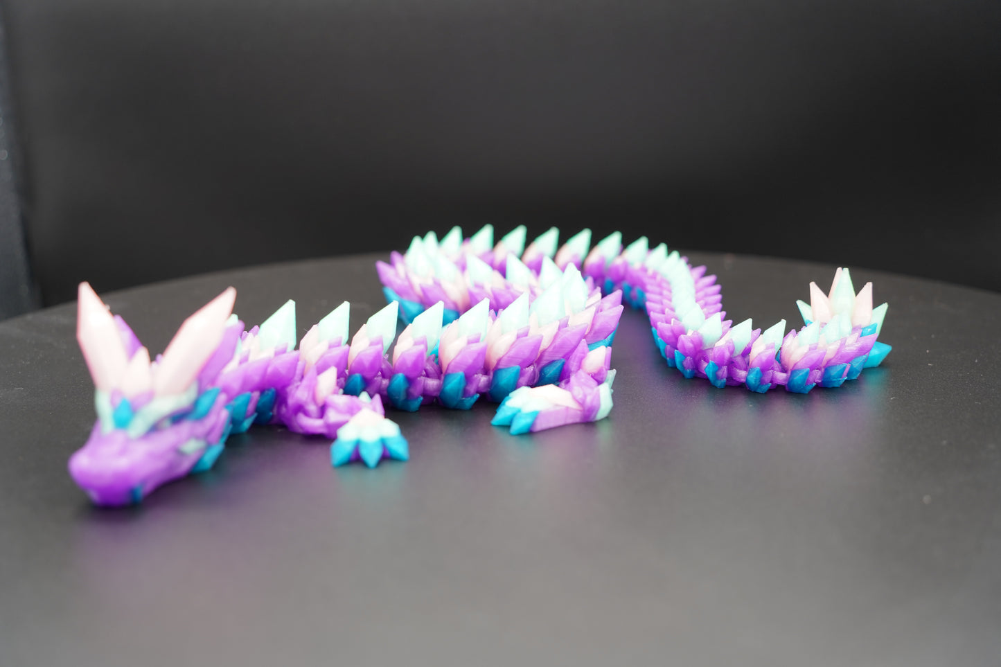 Crystal Dragon A1 – Articulated 3D Printed Dragon (26.5" × 2.25")