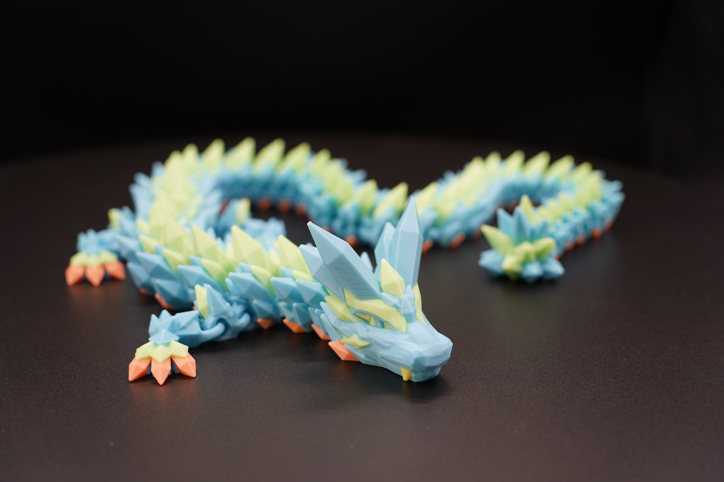 Crystal Dragon A3 – Articulated 3D Printed Dragon (27" × 2")