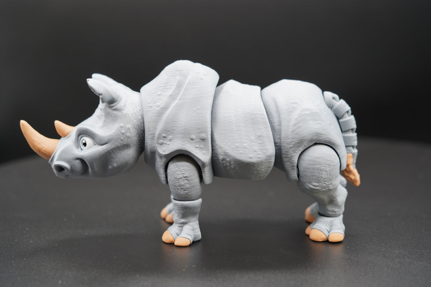 Rhinoceros – Articulated 3D Printed Animal (9" × 3")