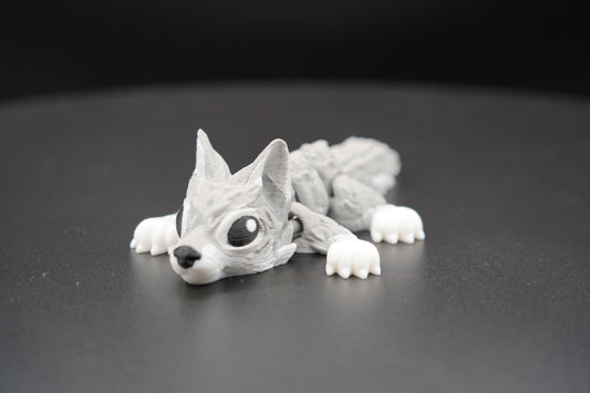 Wolf – Articulated 3D Printed Animal (6" × 1.5")