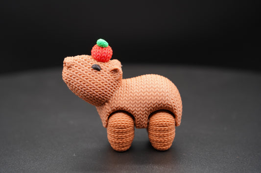 Crochet Capybara – Articulated 3D Printed Animal (4" × 3.5")