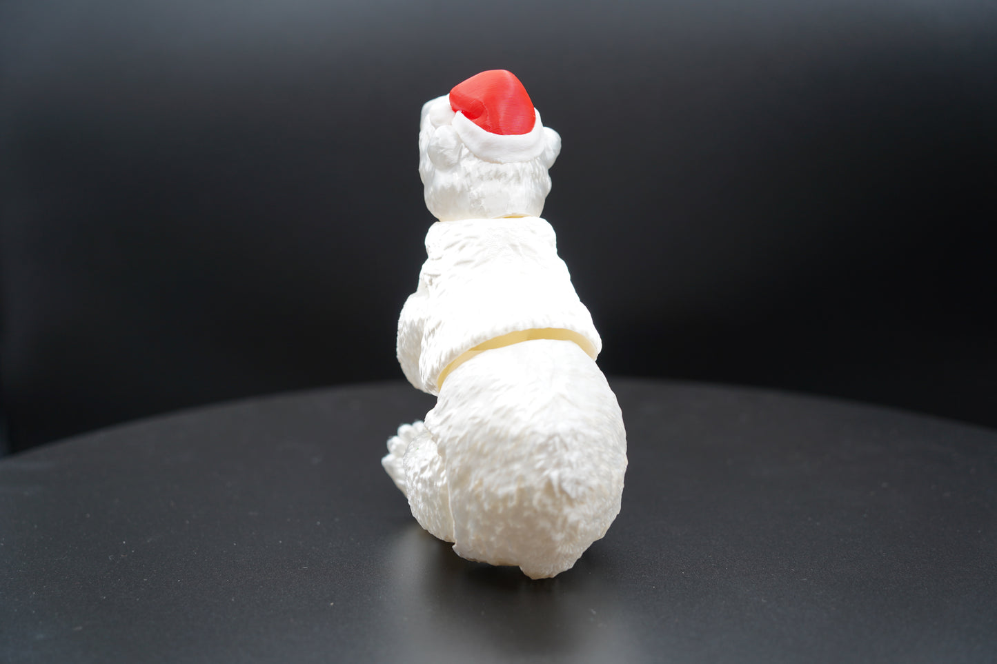 Polar Bear Santa Hat – Articulated 3D Printed Animal (7" × 6.5")