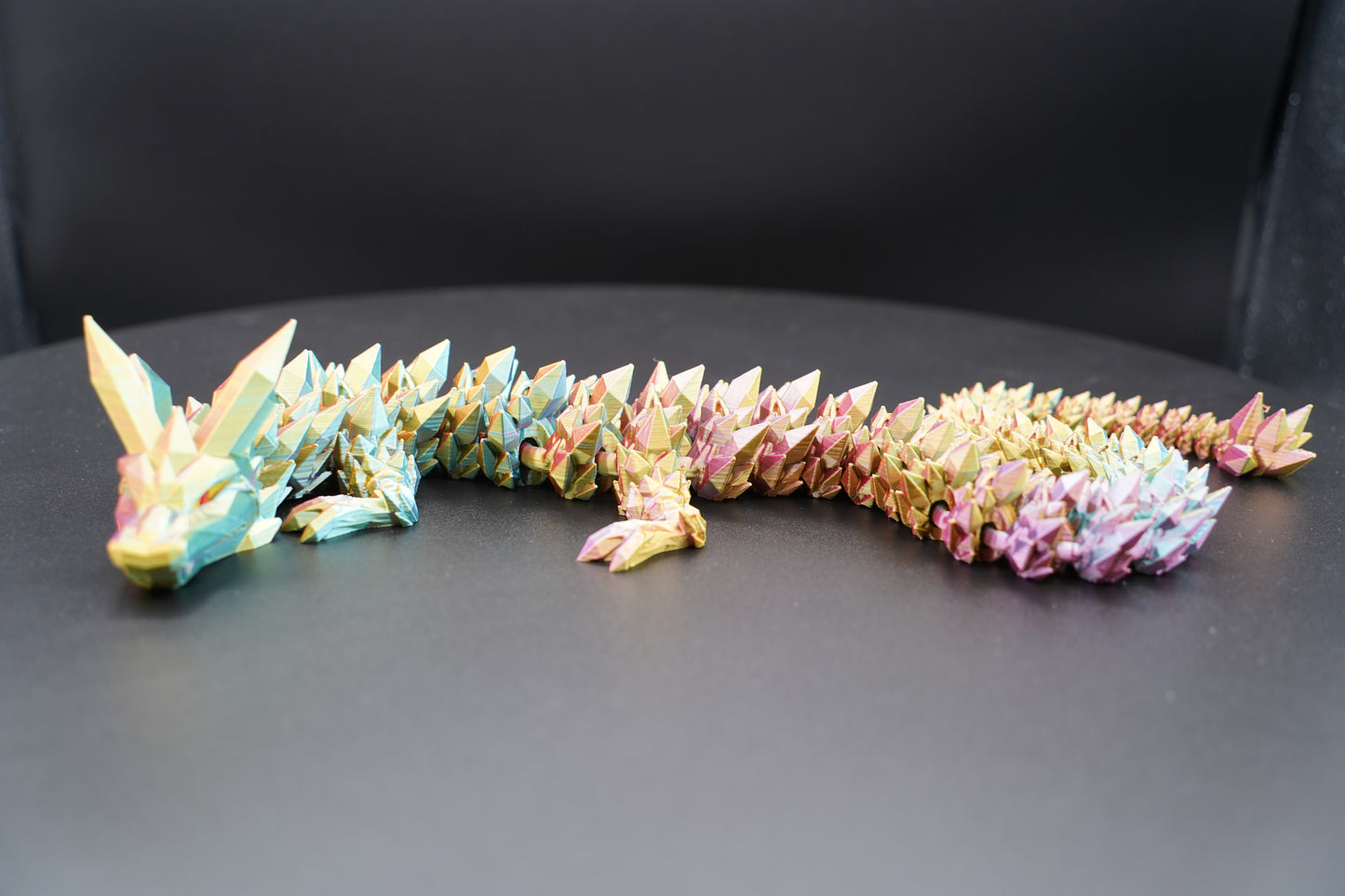 25" Crystal Dragon – Articulated 3D Printed Dragon (25" × 2.25")