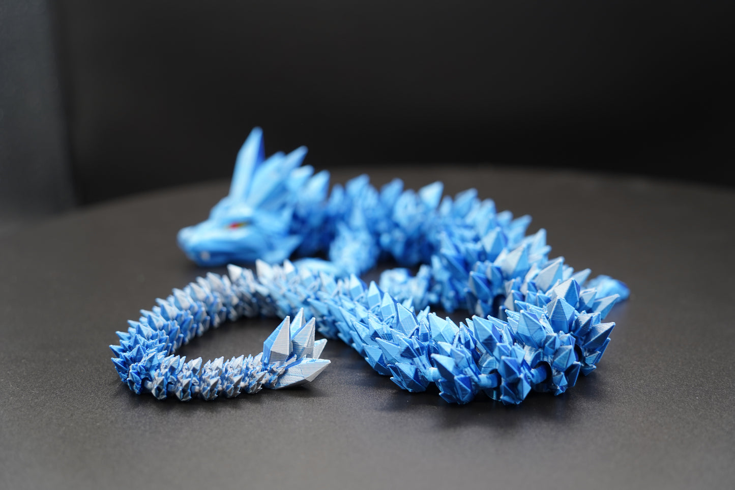 25" Crystal Dragon – Articulated 3D Printed Dragon (25" × 2.25")