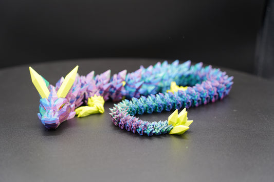 25" Happy Feet Dragon – Articulated 3D Printed Dragon (25" × 2.25")