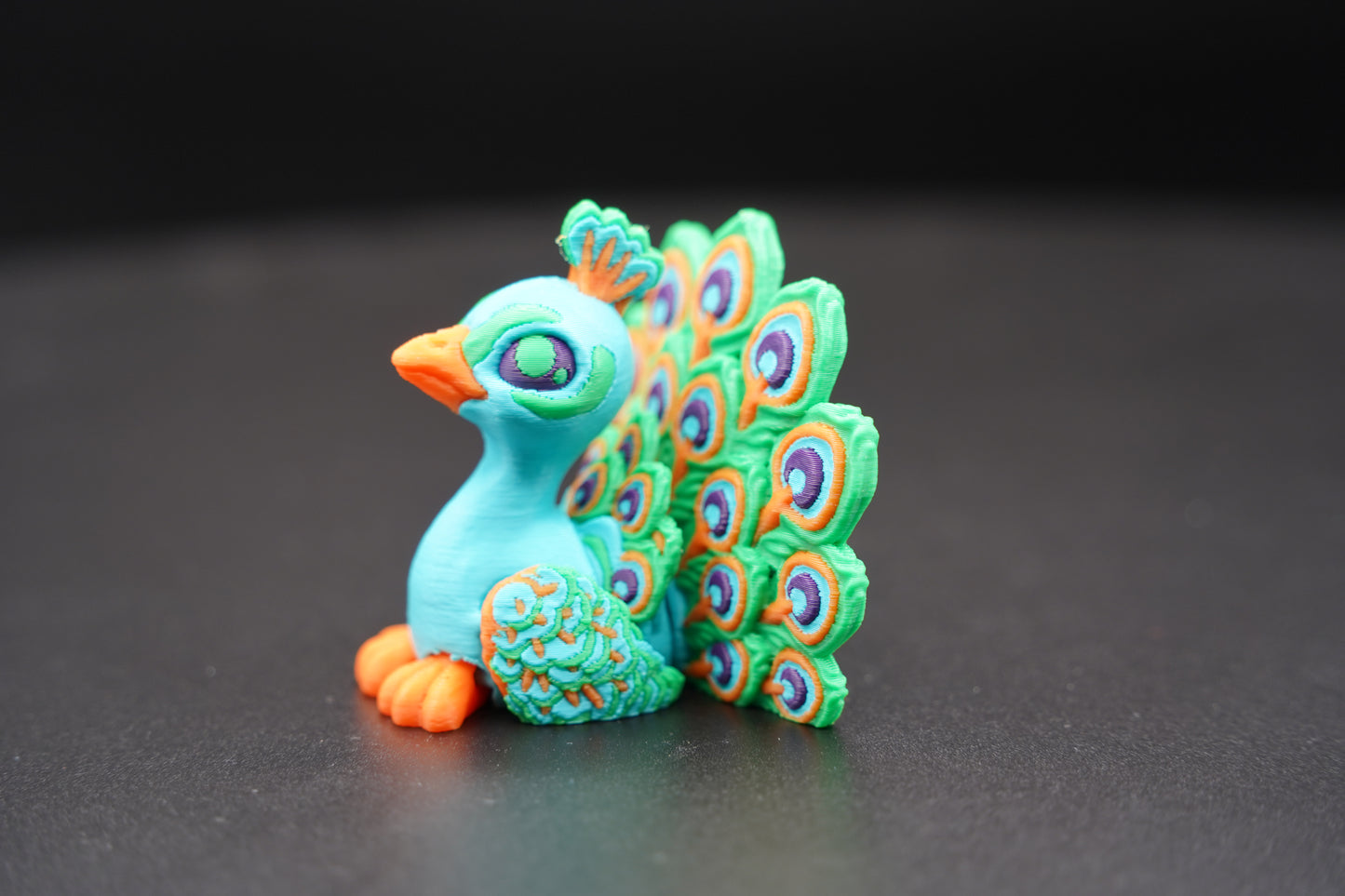 Mini Peacock – Articulated 3D Printed Peacock (2" × 2.5")