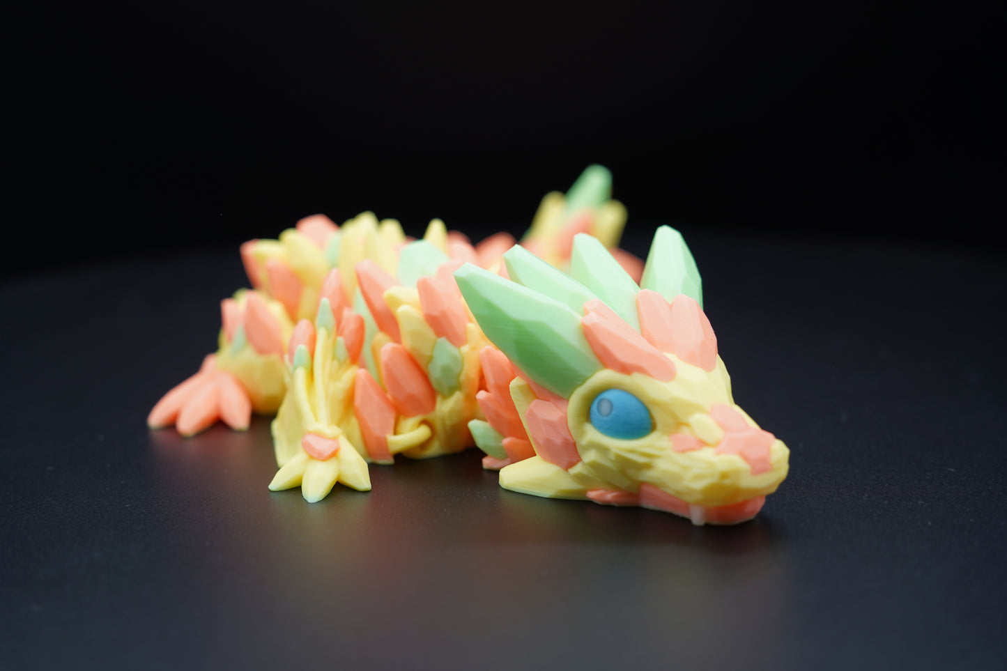 Baby Gemstone Wyvern A2 – Articulated 3D Printed Dragon (14.5" × 2.25")