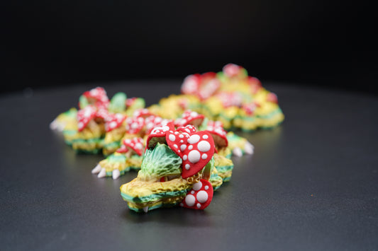 Mushroom Dragon – Articulated 3D Printed Dragon (27" × 2")