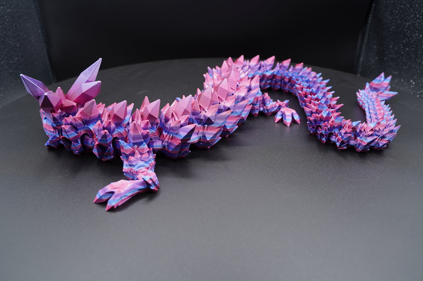 30" Crystal Dragon – Articulated 3D Printed Dragon (30" × 3")