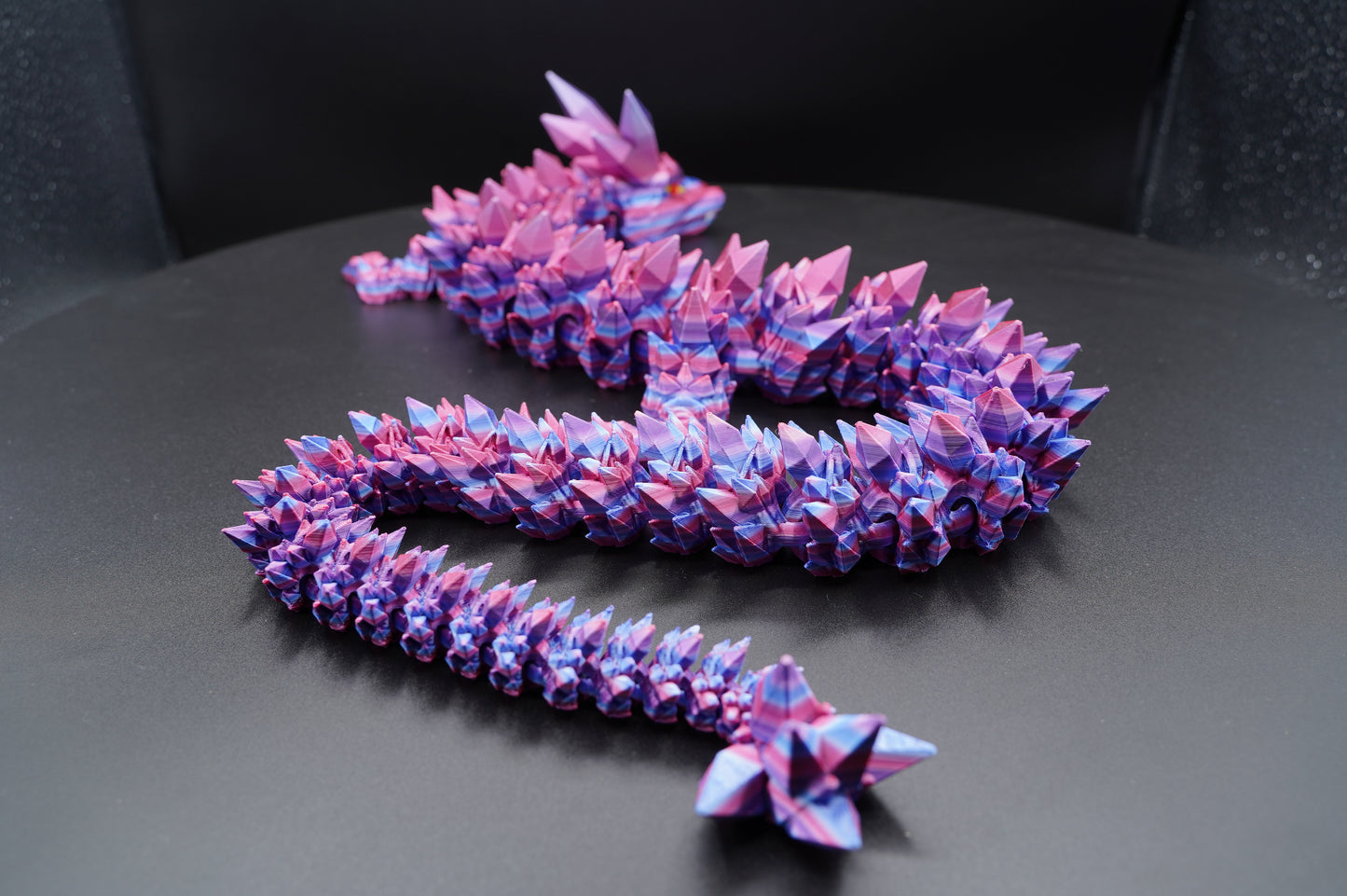 30" Crystal Dragon – Articulated 3D Printed Dragon (30" × 3")