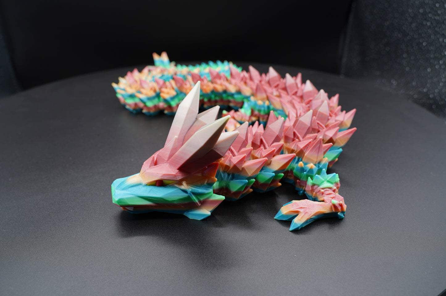 30" Crystal Dragon – Articulated 3D Printed Dragon (30" × 3")