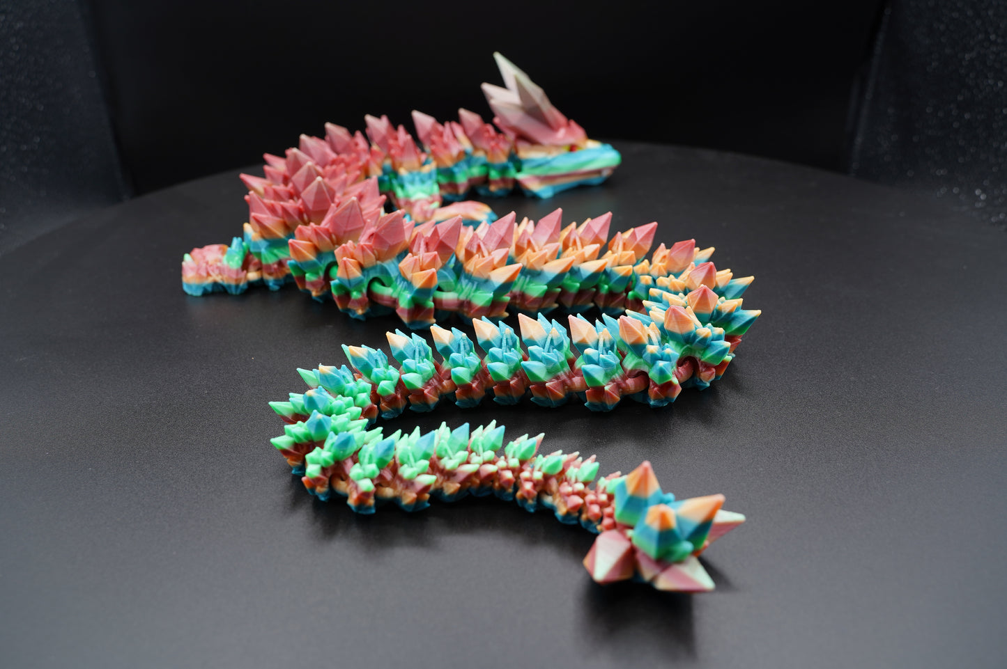 30" Crystal Dragon – Articulated 3D Printed Dragon (30" × 3")