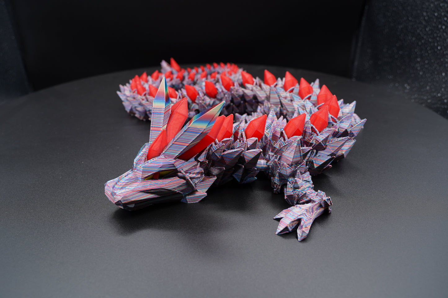 30" Crystal Mohawk Dragon – Articulated 3D Printed Dragon (30" × 3")