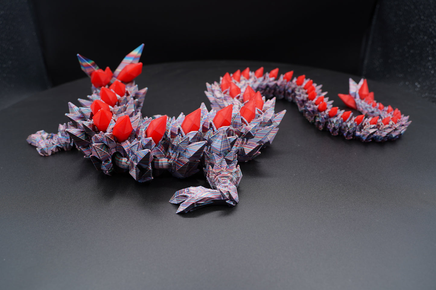 30" Crystal Mohawk Dragon – Articulated 3D Printed Dragon (30" × 3")