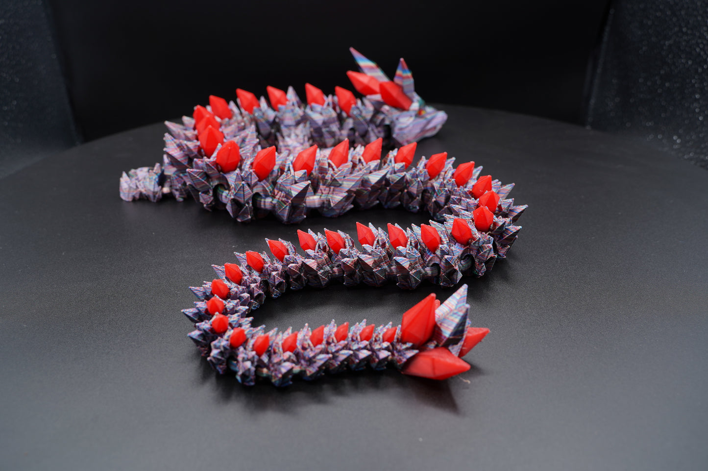 30" Crystal Mohawk Dragon – Articulated 3D Printed Dragon (30" × 3")