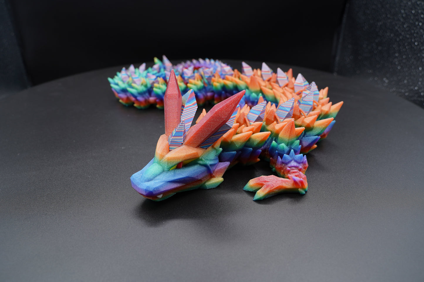 30" Crystal Mohawk Dragon – Articulated 3D Printed Dragon (30" × 3")