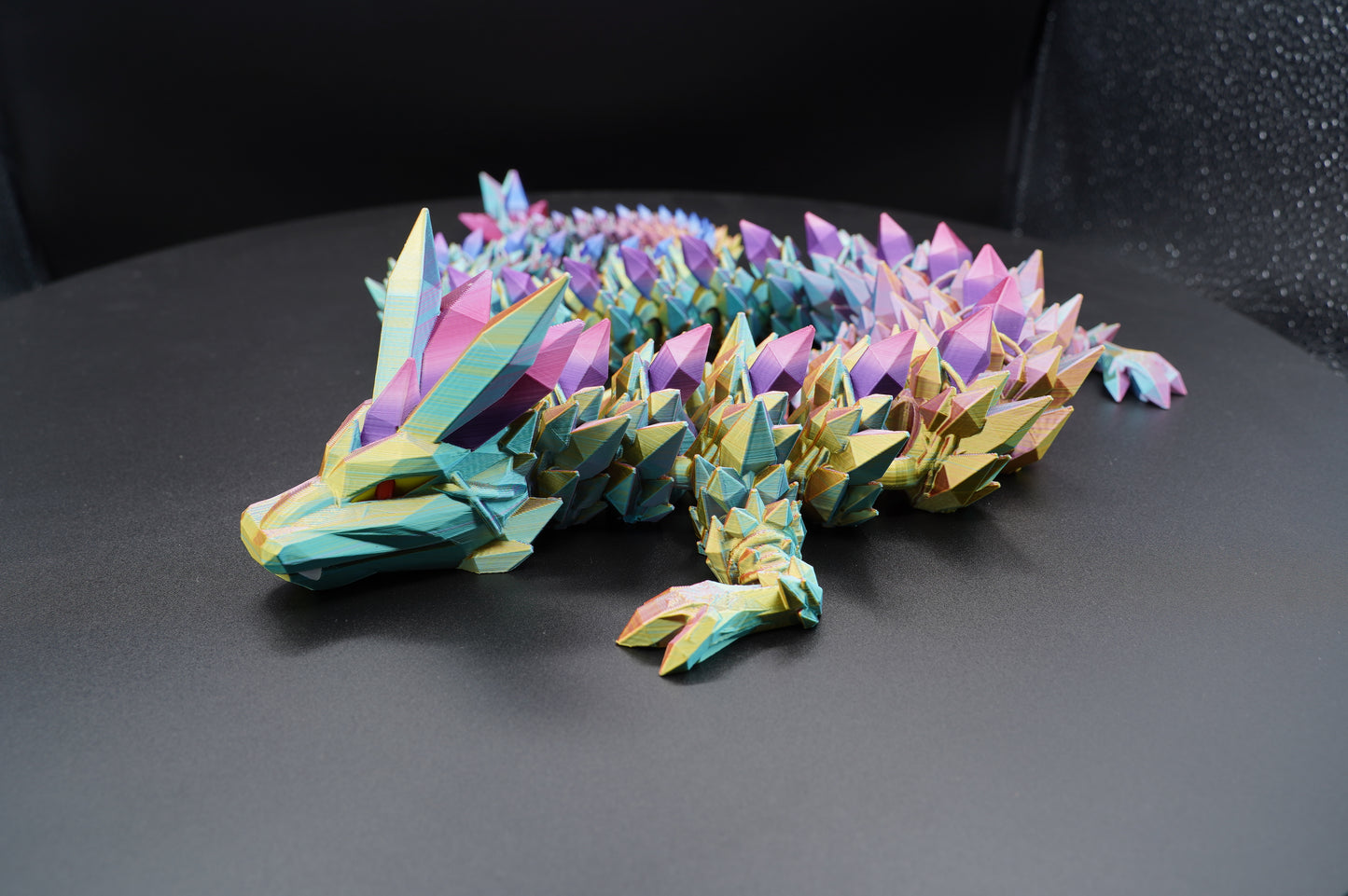 30" Crystal Mohawk Dragon – Articulated 3D Printed Dragon (30" × 3")
