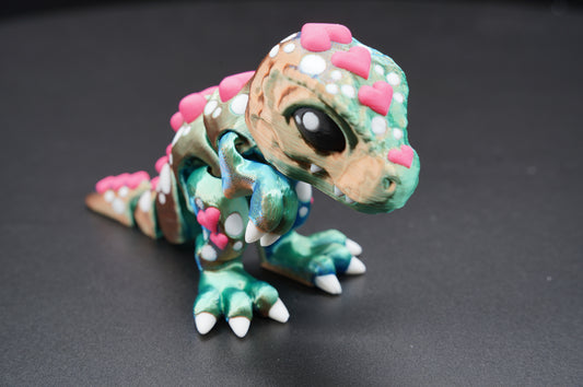 Heart T-Rex – Articulated 3D Printed T-Rex (5.5" × 3.5")