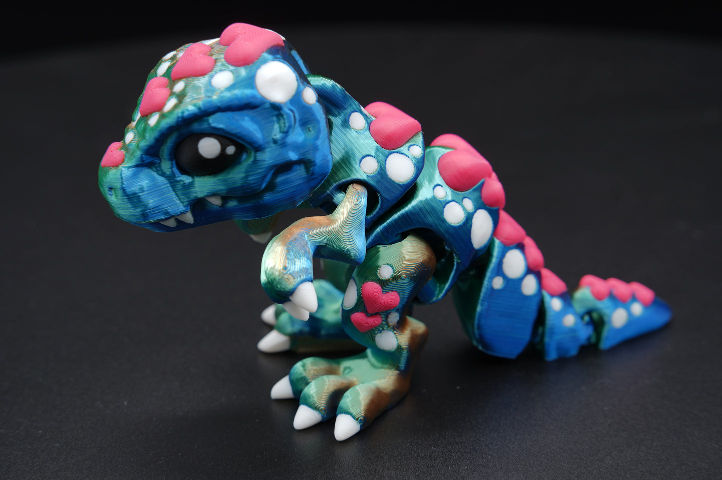 Heart T-Rex – Articulated 3D Printed T-Rex (5.5" × 3.5")