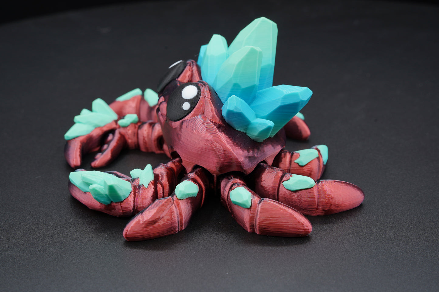 Crystal Crab – Articulated 3D Printed Crab (5.5" × 6" × 2.75" H)