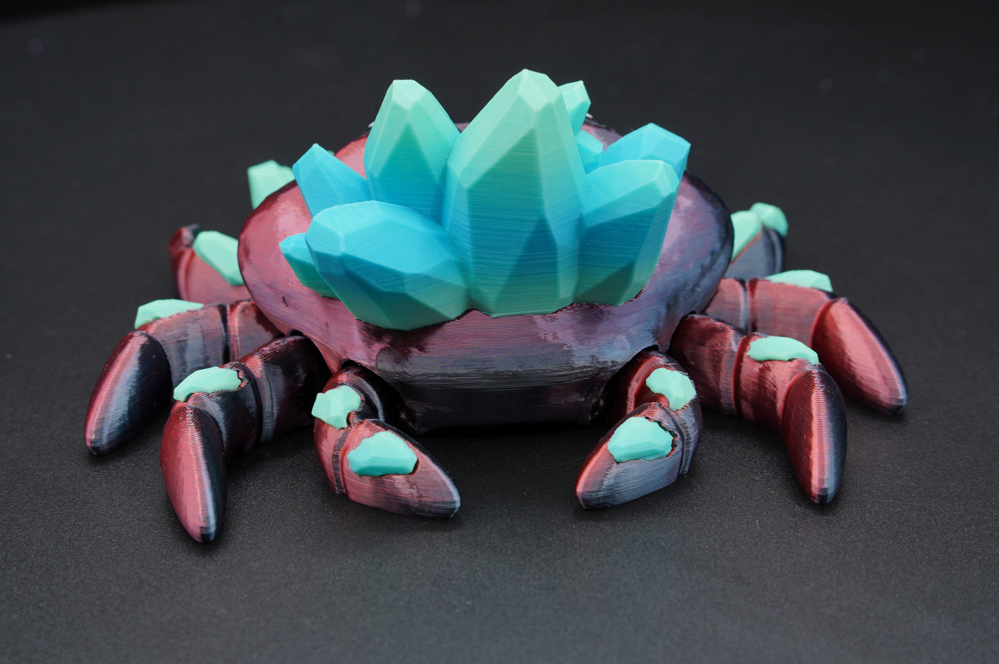 Crystal Crab – Articulated 3D Printed Crab (5.5" × 6" × 2.75" H)