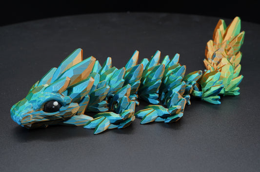 Baby Gemstone Dragon – Articulated 3D Printed Dragon (12" × 2")