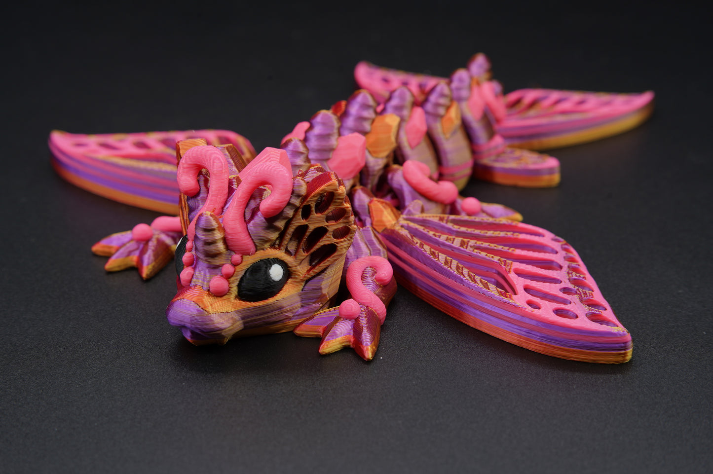 Tiny Butterfly Dragon – Articulated 3D Printed Dragon (7" × 1.5")