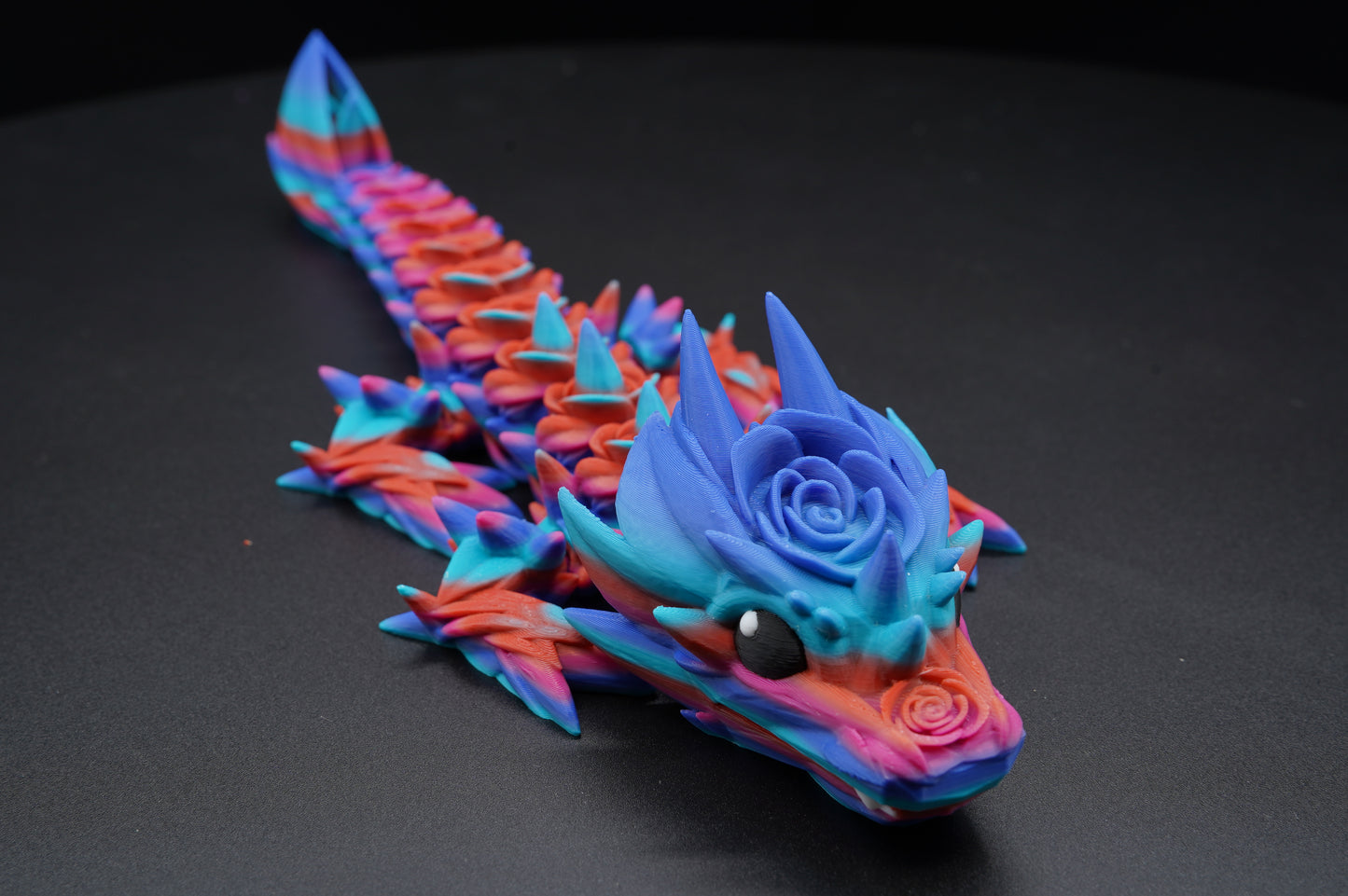 Baby Rose Dragon – Articulated 3D Printed Dragon (11.5" × 2.25")