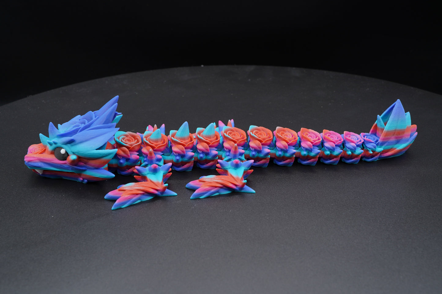 Baby Rose Dragon – Articulated 3D Printed Dragon (11.5" × 2.25")