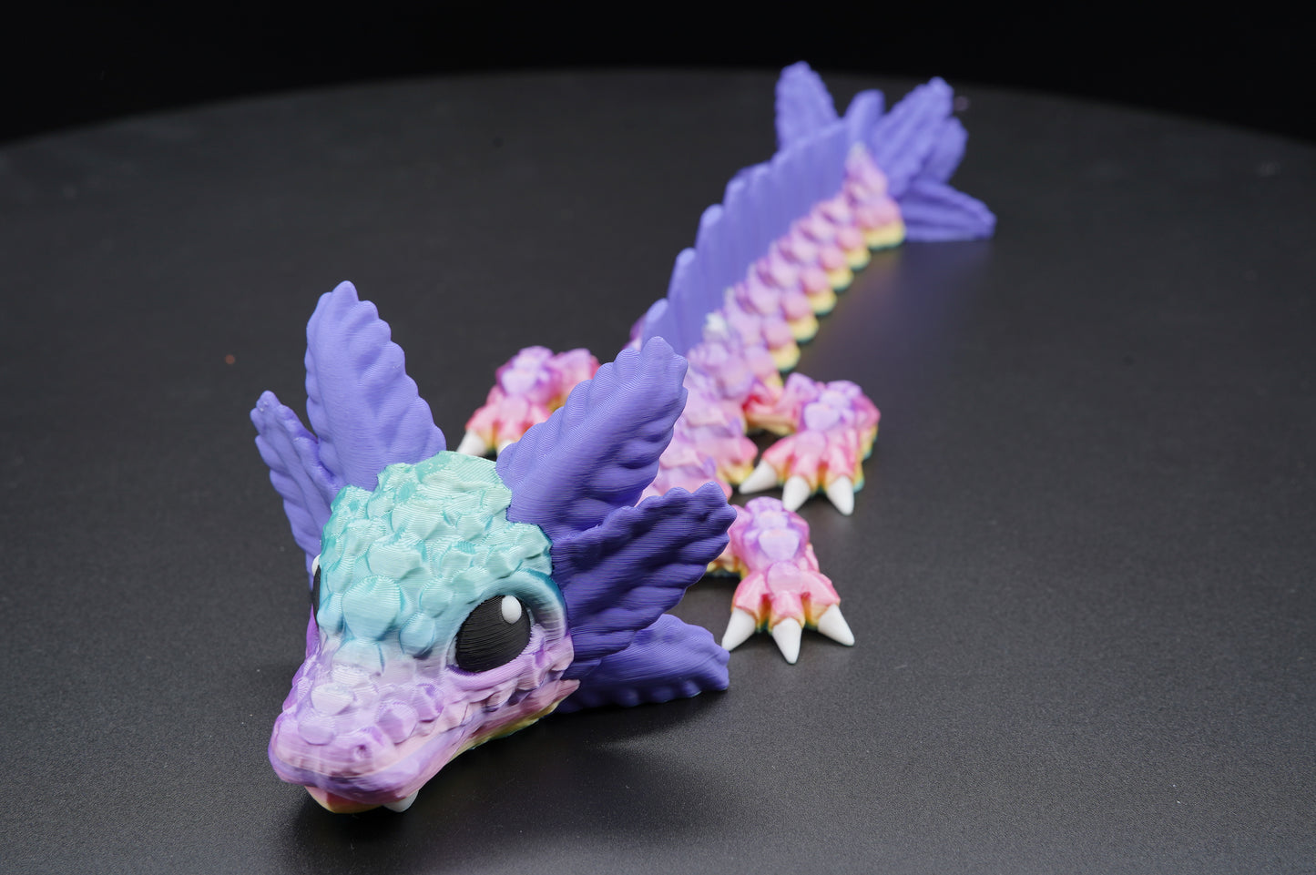 12.5" Axolotl Dragon – Articulated 3D Printed Dragon (12.5" × 1.5")