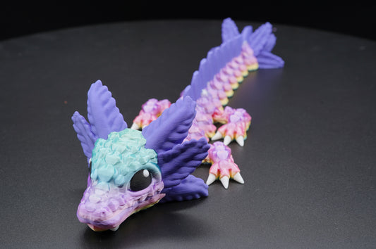 12.5" Axolotl Dragon – Articulated 3D Printed Dragon (12.5" × 1.5")