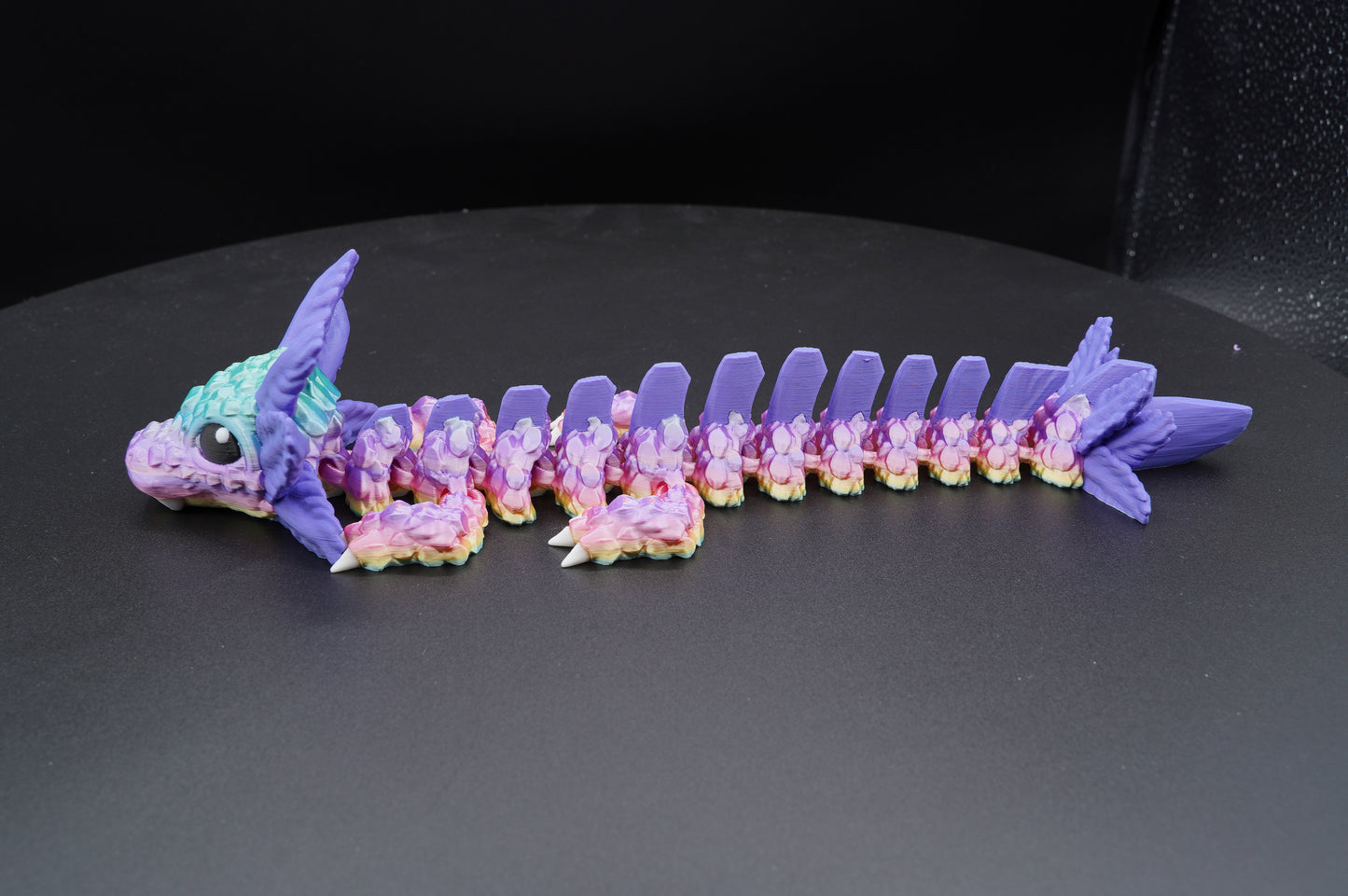Baby Axolotl Dragon – Articulated 3D Printed Dragon (12" × 2.5")
